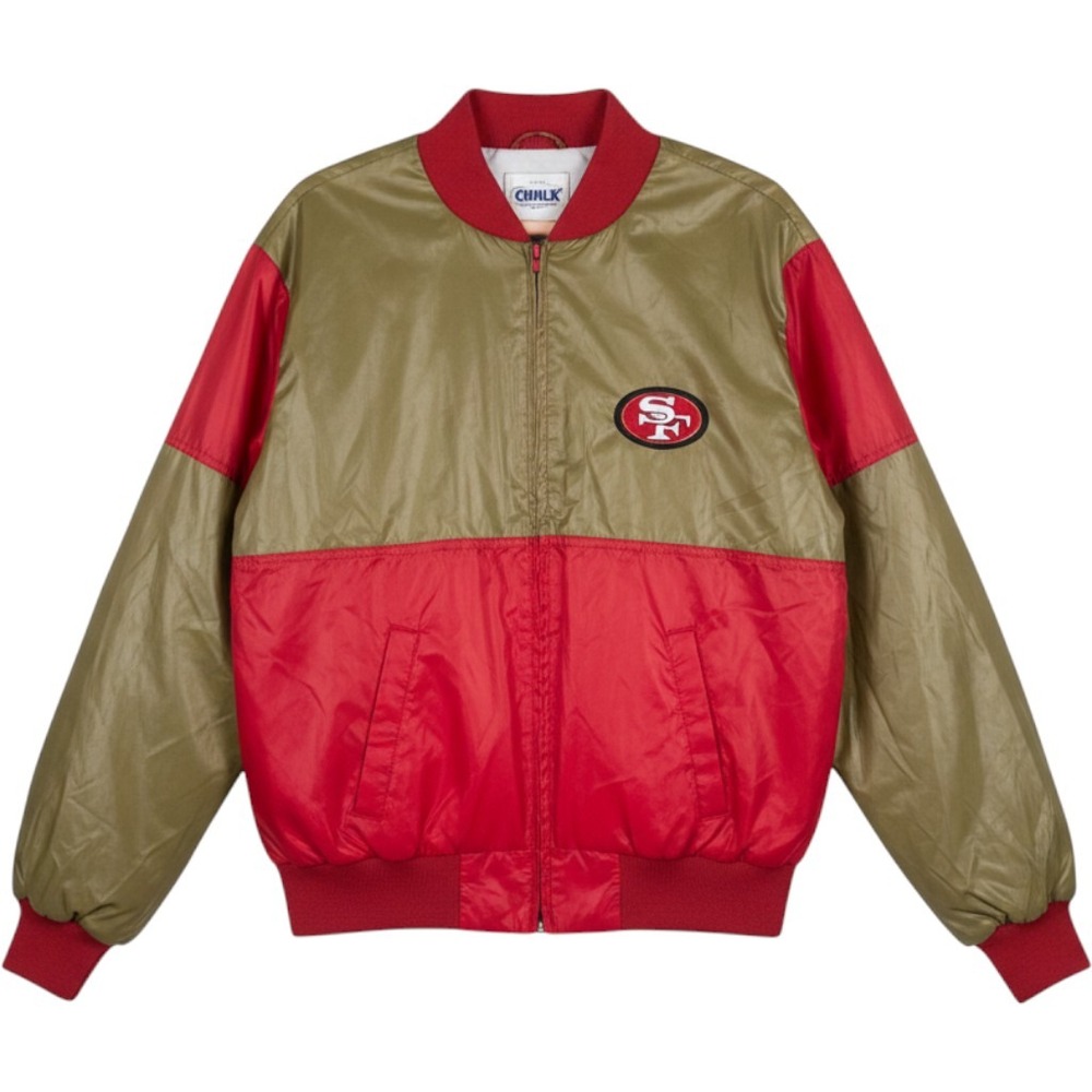 Vintage 1991 Chalk Line San Francisco 49ers Bomber Jacket Youth 18-20 XL Red